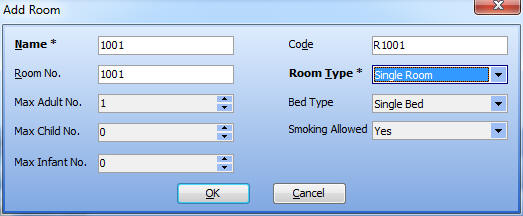 Enter All Fields in Add Room Dialog