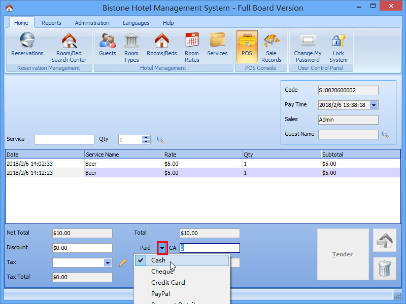 Select a Pay Type