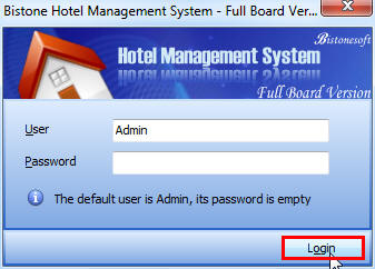 Login as Admin to Bistone Hotel Management System