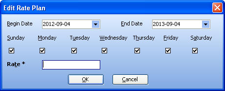 Edit Rate Plan Dialog