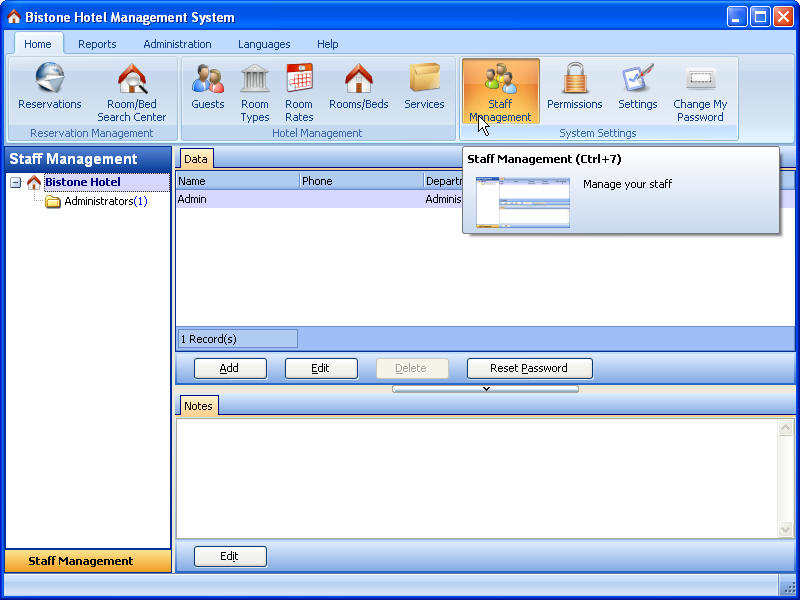 Go To the Staff Management System