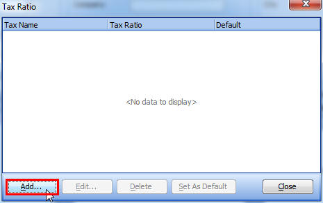 Tax Ratio Dialog