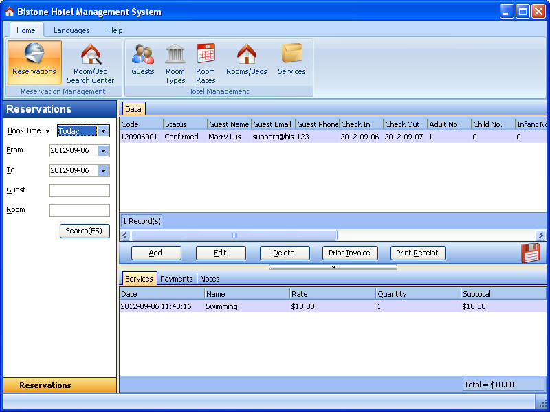 User Role Operation Interface